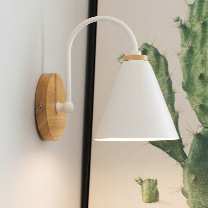 Nordic macaron simple black and white curved wall lamp living room bedroom bedside lamp aisle entrance lamp