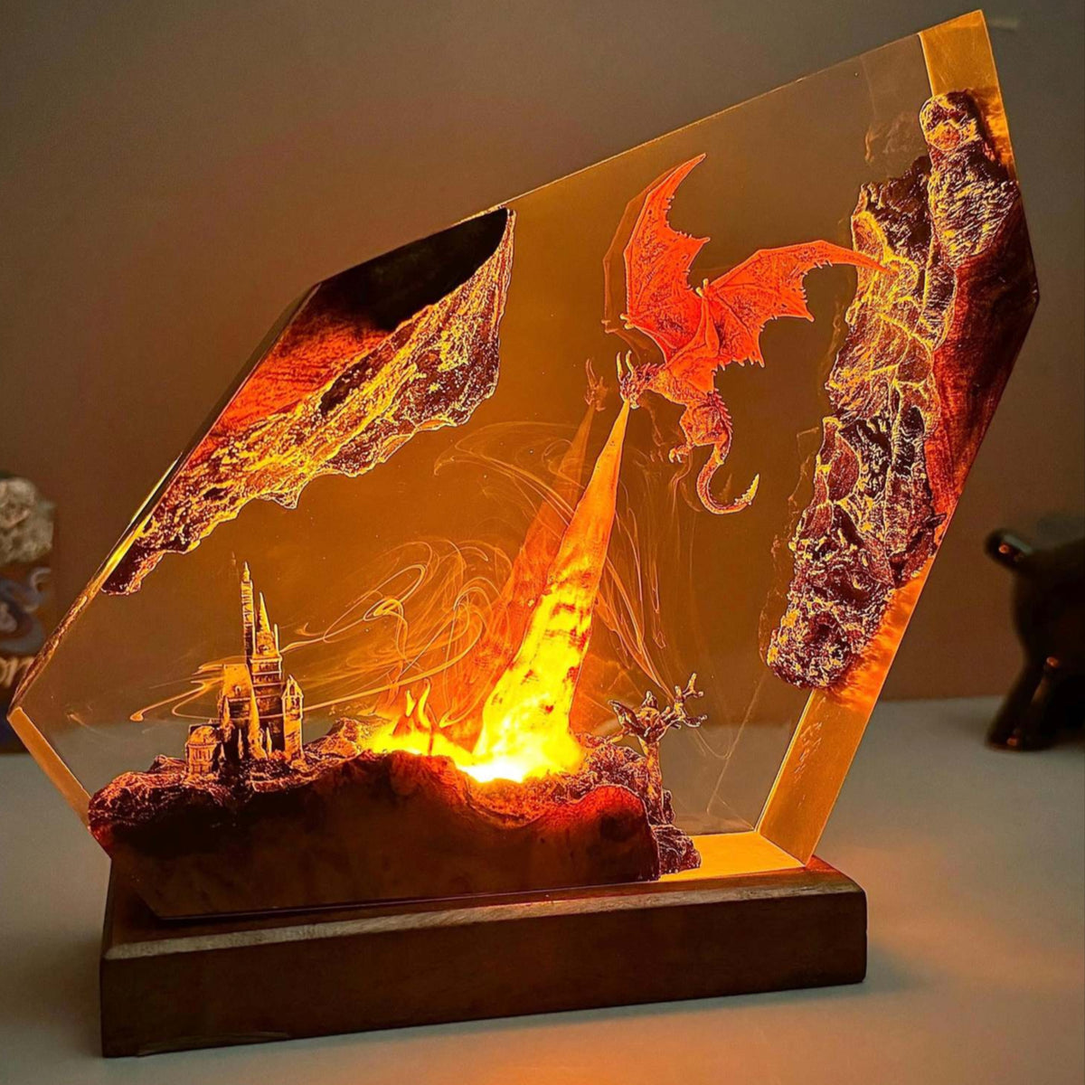 Dragonite Movie Resin Night Light | Handmade Dragon Lamp, Unique Christmas Gift