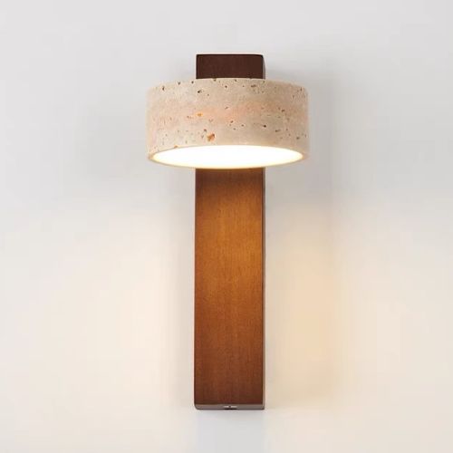 Rotatable Solid Wood Wall Lamp, Japanese Wabi-Sabi Wall Sconce, Modern Bedside Reading Light, Wooden Aisle & Hallway Lighting