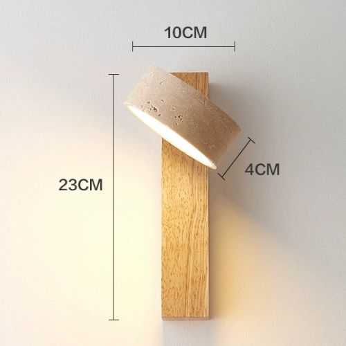 Rotatable Solid Wood Wall Lamp, Japanese Wabi-Sabi Wall Sconce, Modern Bedside Reading Light, Wooden Aisle & Hallway Lighting